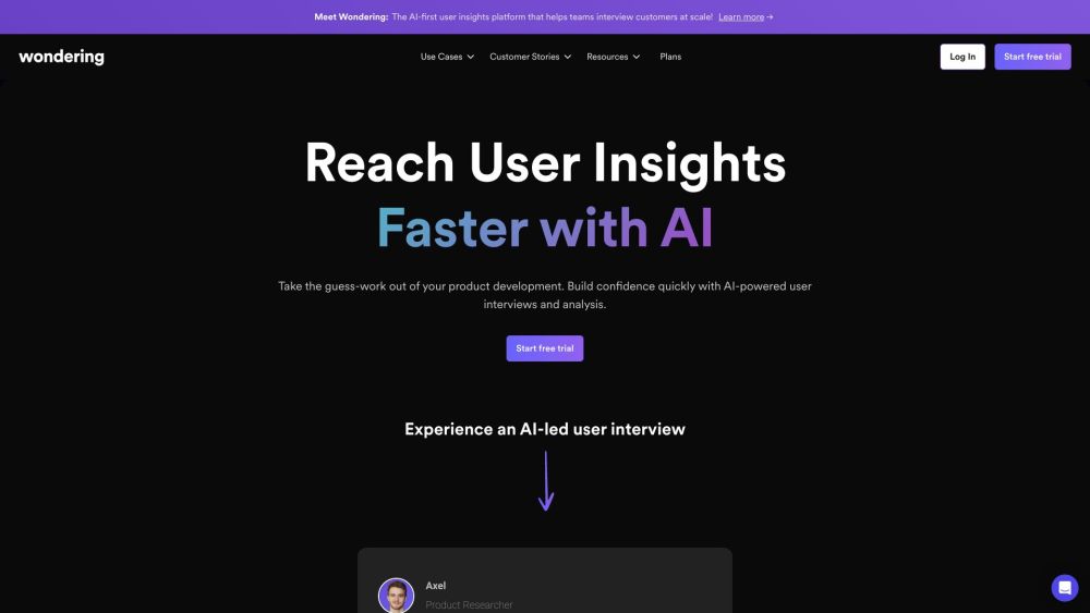 Wondering: AI-Powered User Insights & Optimal Product Analysis