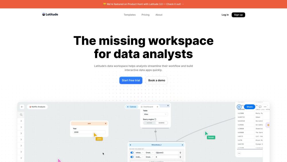 Latitude : Streamlined Data Workspace for Quick App Building