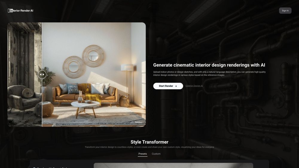 Interior Render AI: AI Room Redesigns in Seconds with Photo Input