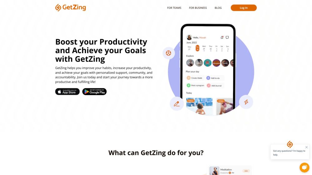 GetZing: Boost Habits, Productivity & Goals with AI Support