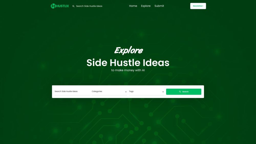 Hustlix: AI-Powered Search Engine with 462+ Side Hustle Ideas