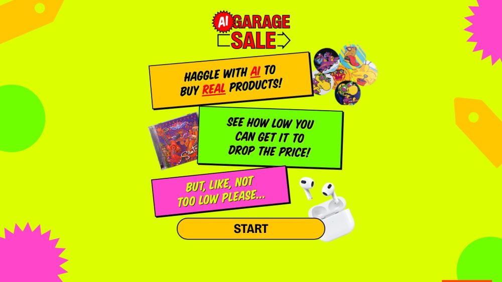 AI Garage Sale: AI-Run Marketplace for Real Products Bargains : Haggle with AI