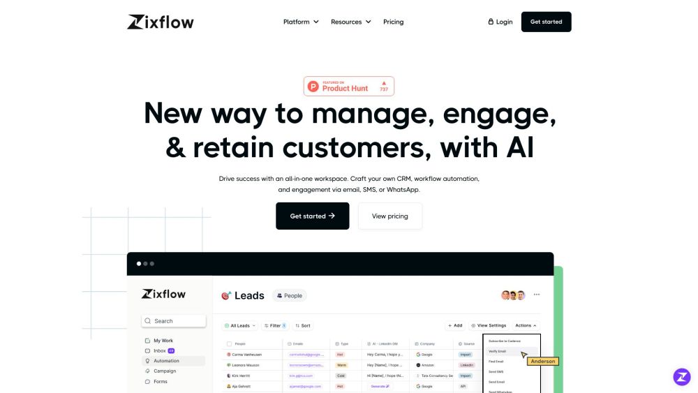 Zixflow: AI CRM for Enhanced Customer Engagement & Retention