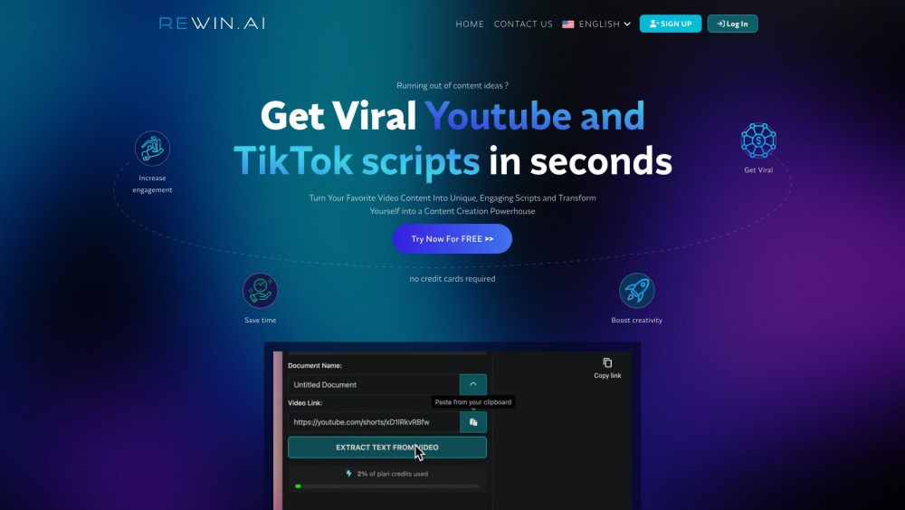 Rewin: AI Script Optimizer for Viral Content - Save Time, Boost Views