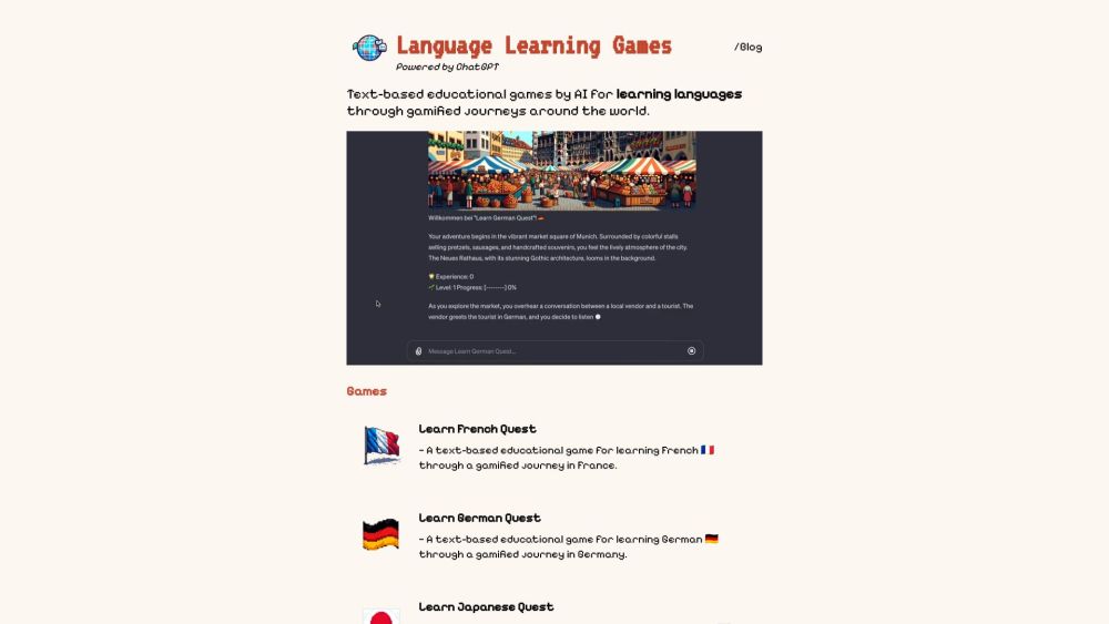 Language Learning Games by AI: Text-Based Study with ChatGPT+