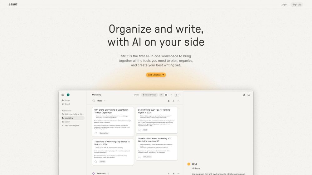 Strut: All-In-One Workspace for Planning, Organizing, Writing