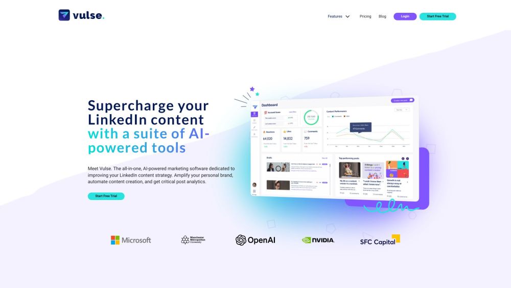 Vulse: AI Marketing, Live Analytics, Post Planner for LinkedIn Growth