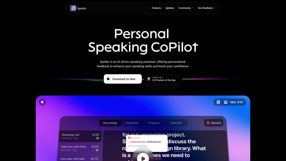 Spellar AI: Personalized Language Learning & Speaking Improvement Tool