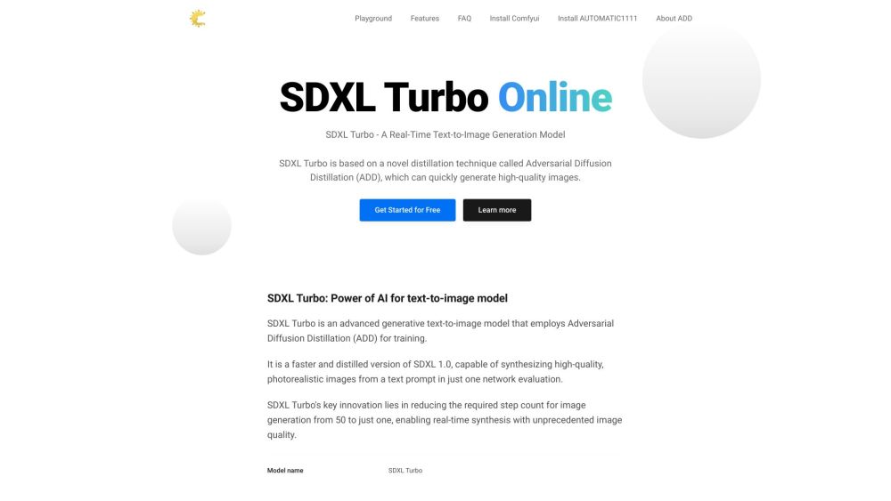 SDXL Turbo: Advanced ADD-Based Text-to-Image Model - High-Quality Output