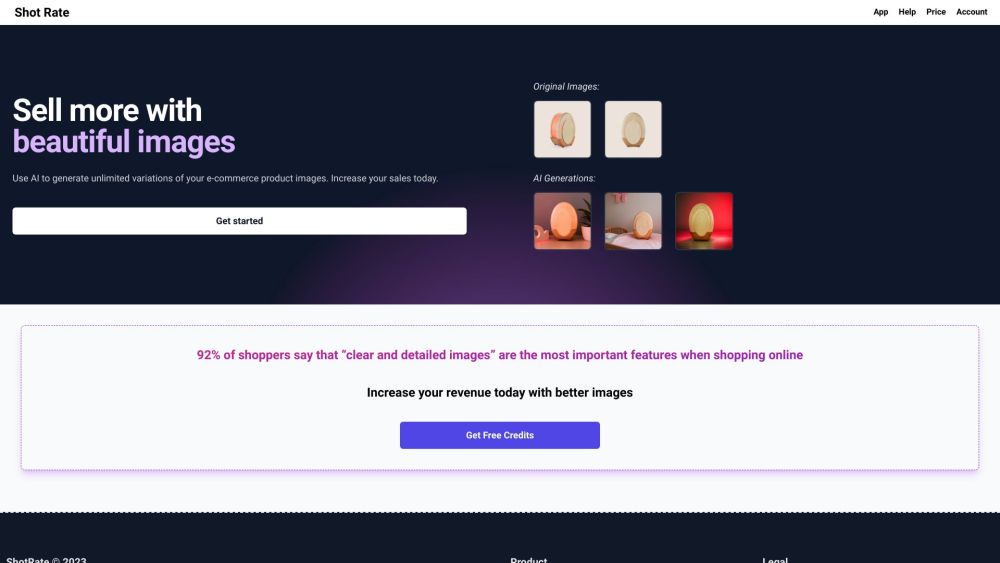 Shot Rate: AI Tool for Unlimited E-Commerce Image Variations - Boost Sales