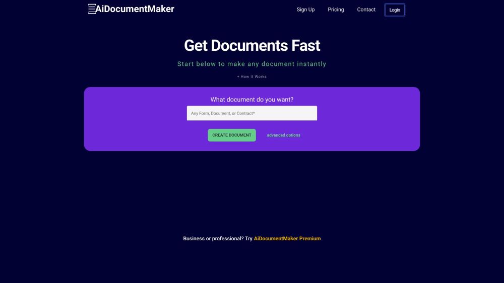 AiDocumentMaker: Instant, One-Click Complex Document Creation, No Formatting