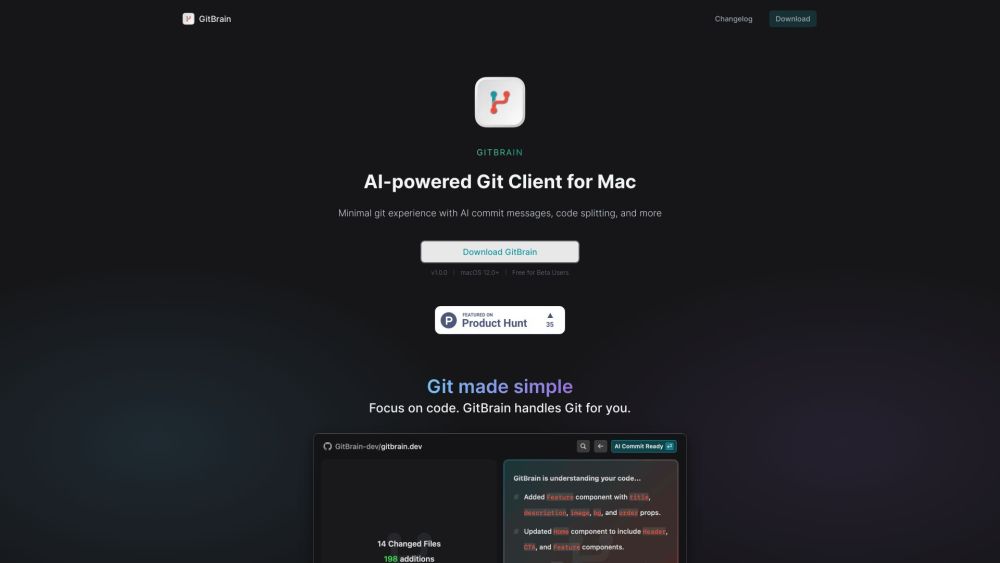 GitBrain: AI Git Client for Mac - Simplified Workflow, Intelligent Suggestions