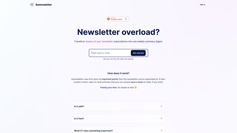 Summaletter: AI-Powered Weekly Digest for Newsletter Subscriptions