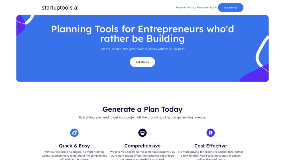 Startuptools.ai: AI Mentorship & Tools for Planning, Marketing, Growth