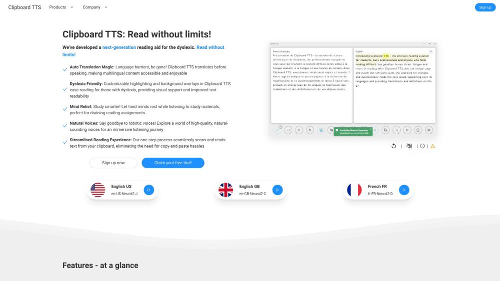 Clipboard TTS : Next-Gen Text-to-Speech Reading Aid