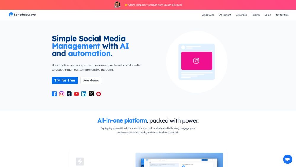 ScheduleWave: Simple AI Social Media Management and Automation