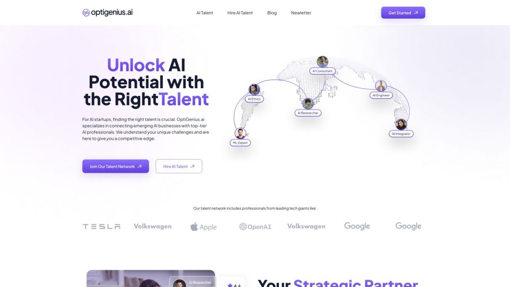 OptiGenius.ai: Linking AI Startups with Top Global AI Talent Effortlessly