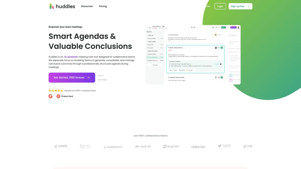 Huddles: AI-Powered Organizer - Organize Meetings for Collaborative Teams