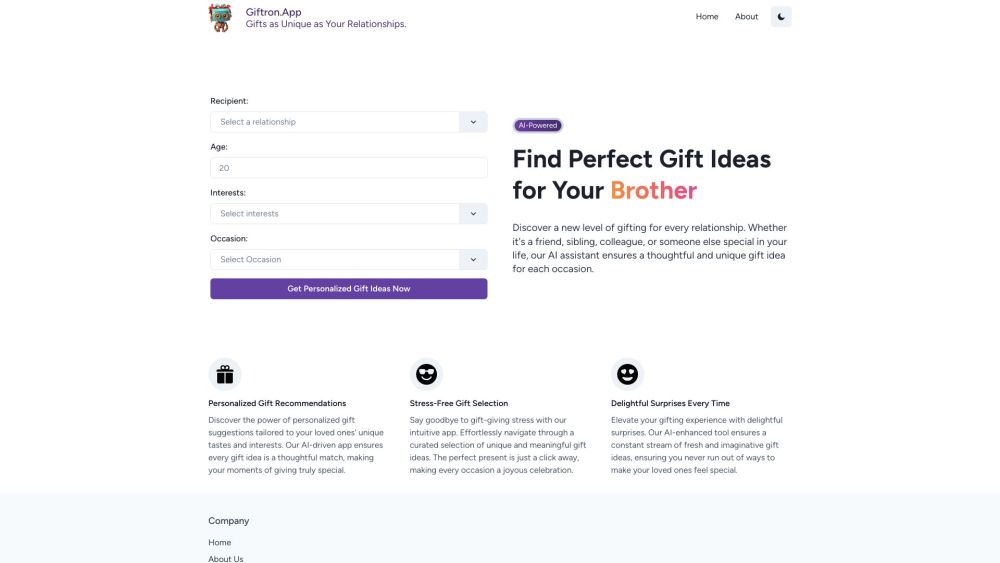 Giftron: AI Gift Tool for Personalized, Perfect Suggestions