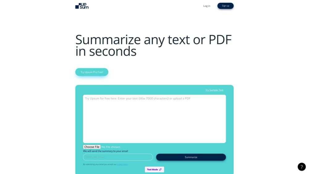 UpSum: AI-Powered Text Summarizer with ChatGPT Technology