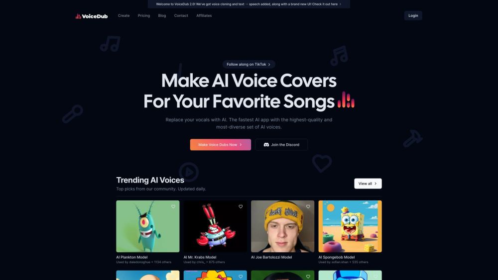 VoiceDub: AI Tool for Creating Stunning Voice Covers with Ease