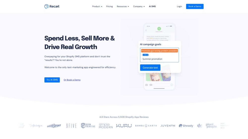 Recart: SMS & AI Platform for Shopify | Fully Managed Solution