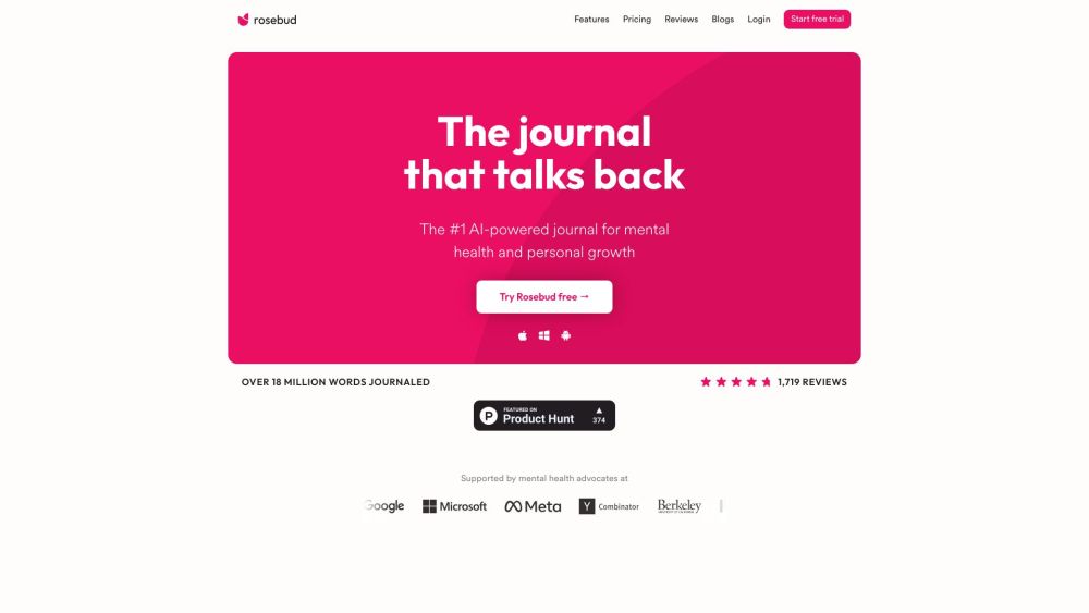 Rosebud - AI Journal: Growth Insights, Reflection, Thought Analysis