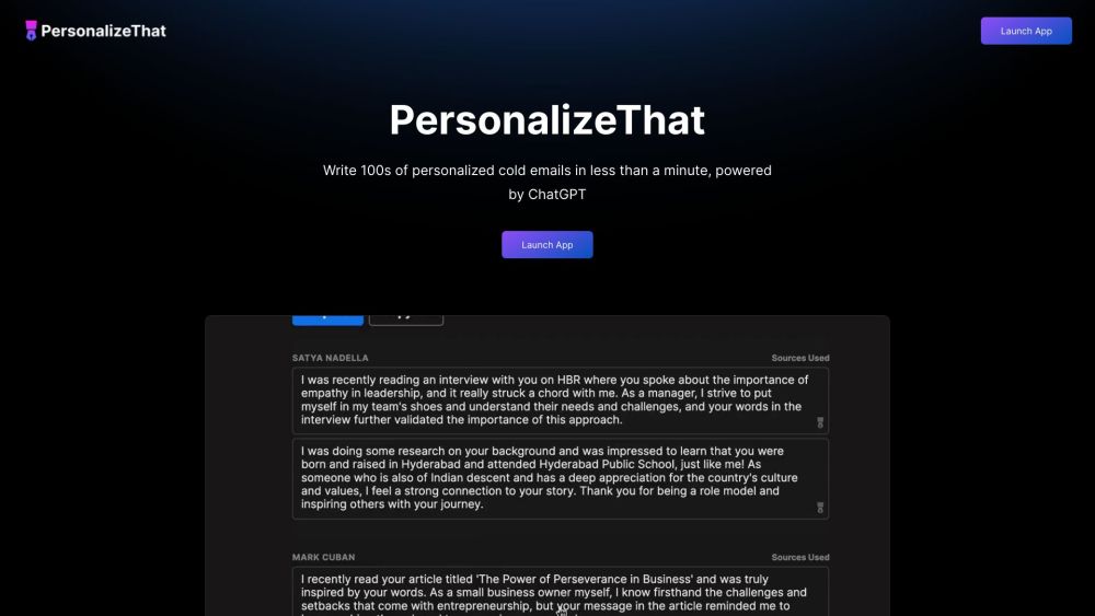 PersonalizeThat: Boost Sales with AI Cold Email Personalization