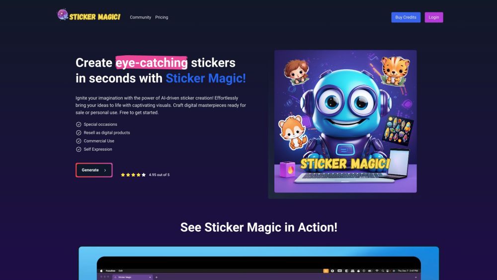 Sticker Magic: Effortless AI-Powered Digital Artwork Creation Tool