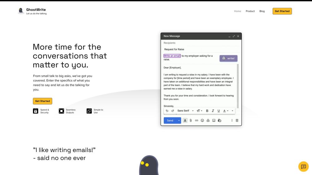 Ghostwrite: AI Email Writing Assistant for Intelligent Composing