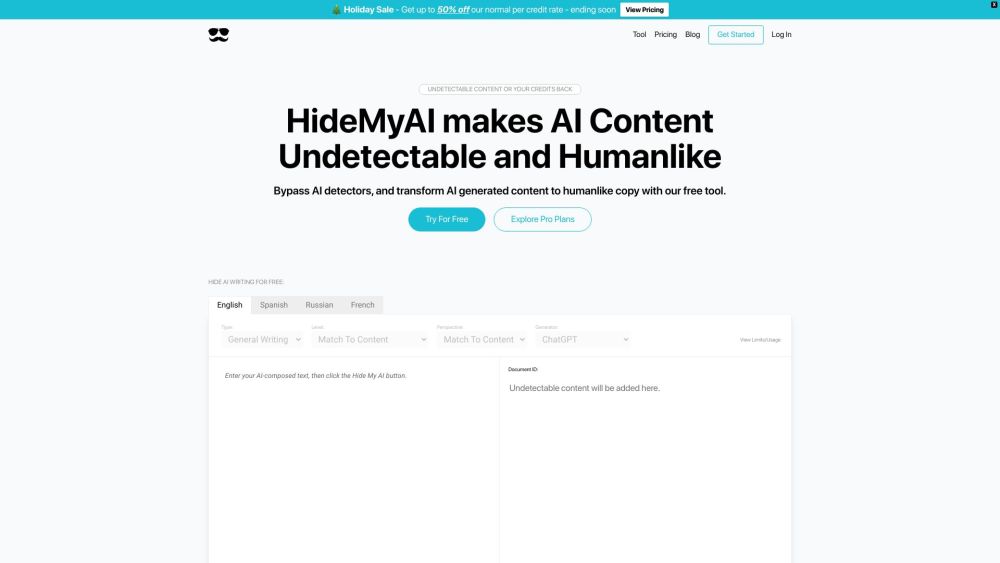 HideMyAI: Undetectable Human-Like Text from AI-Generated Content