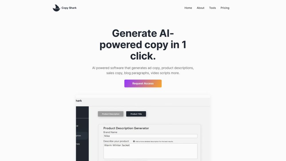 Copy Shark: AI Powered Solution for Revolutionary Copywriting