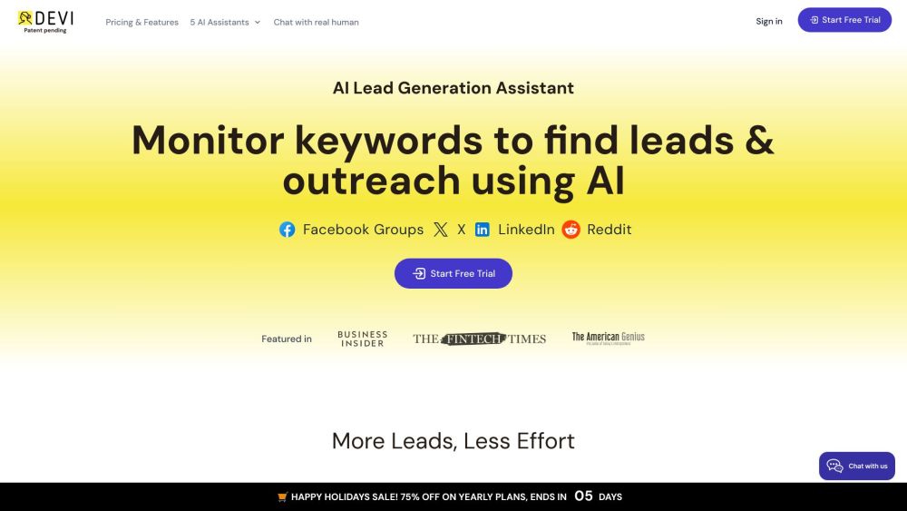 Devi Tool: AI-Powered Social Media Leads Monitoring & Outreach : Monitor Keywords, Outreach with ChatGPT or Bard to Close Deals