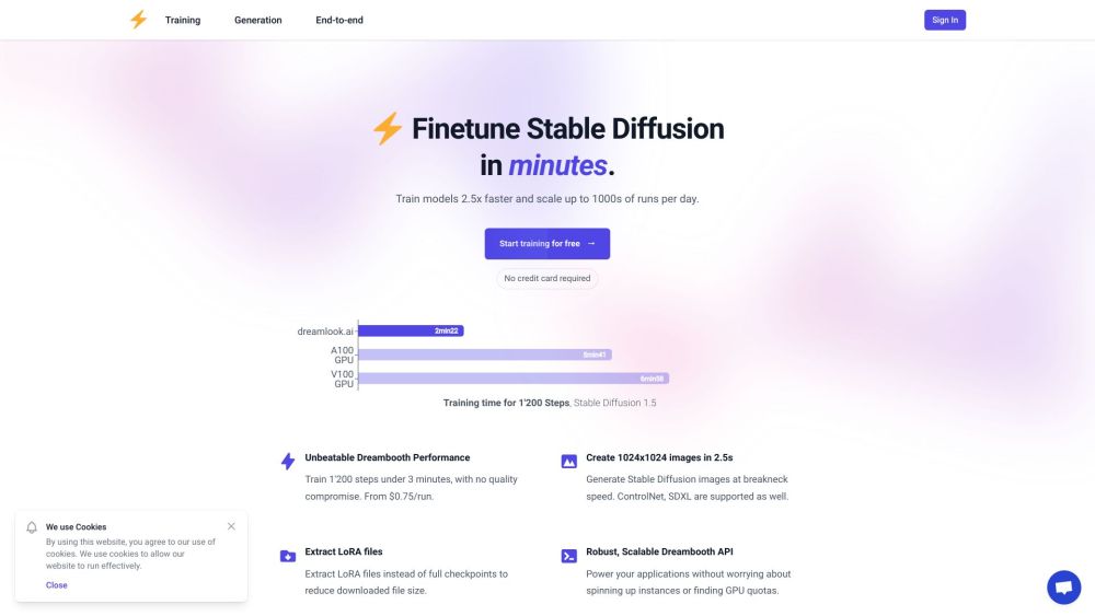 Dreamlook.ai : Lightning-fast, Stable Diffusion Fine-Tuning Finetuning