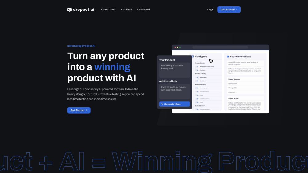 DropbotAI: Transform Any Product Into a Winner with AI Technology