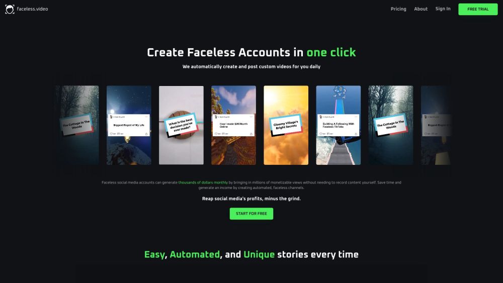 Faceless: AI Text-to-Video Tool - Fast TikTok Content Creation