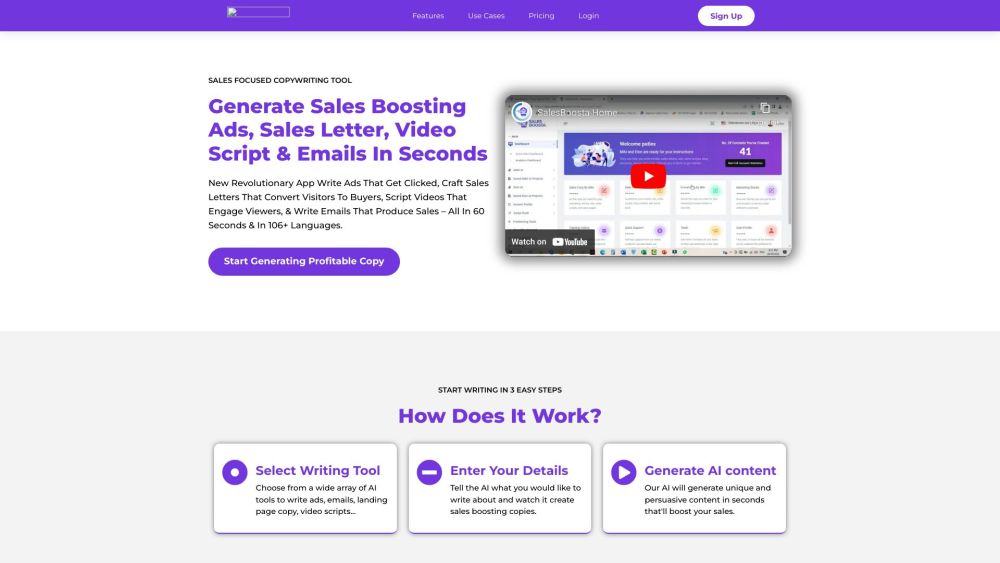 SalesBoosta: Generate Sales Ads & Scripts Instantly