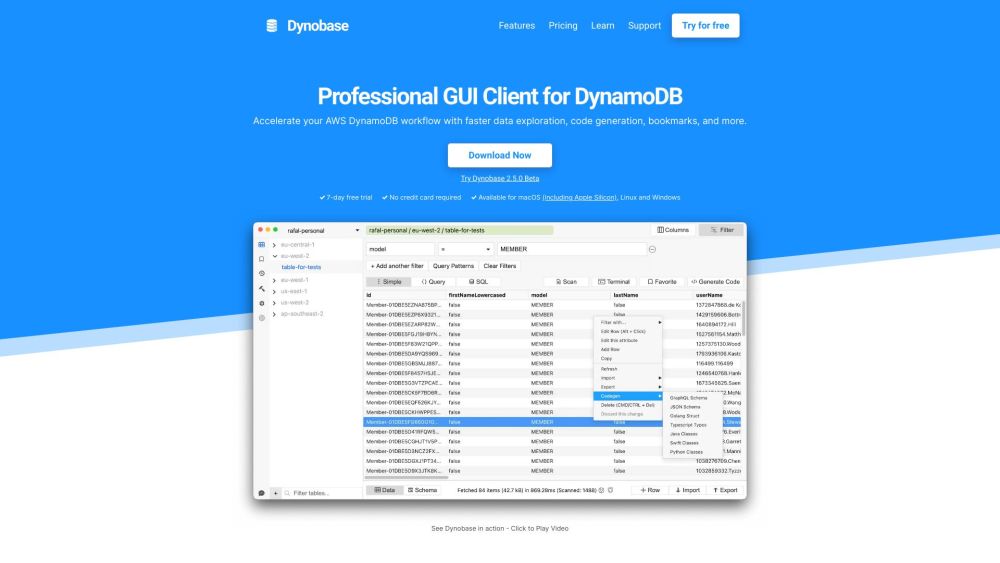 Dynobase: Advanced, Professional DynamoDB GUI Client Tool : Pro Features