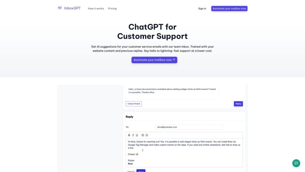 InboxGPT: ChatGPT Solution for Efficient Customer Support