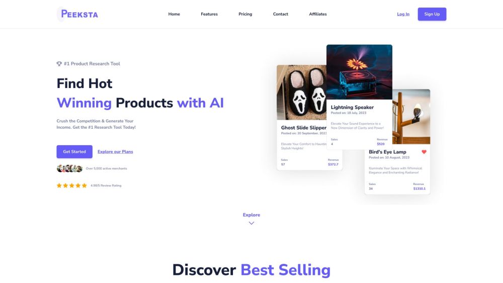 Peeksta: Robust Dropshipping Product Research Tool for E-commerce