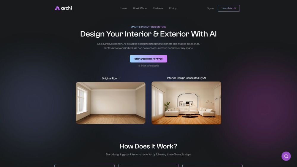 Archi: AI Interior/Exterior Designer - Fast, Photo-like Renders