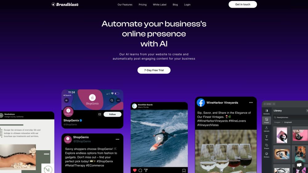 Brandblast: AI Platform for Automated Social Media Content for SMEs