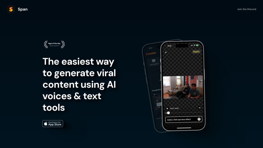 Span - AI Viral Content Studio: Text-To-Edit Video Innovation