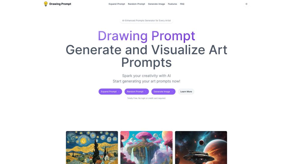 Drawing Prompt: AI Art Tool - Prompt Expansion, Random Generation, SDXL