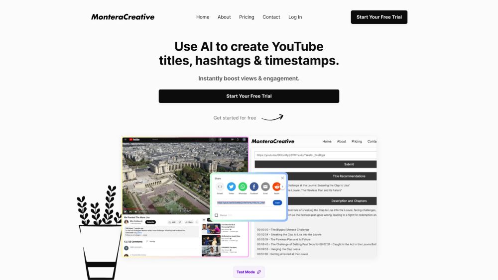 MonteraCreative: AI SEO Tool - Timestamps, Hashtags, Descriptions