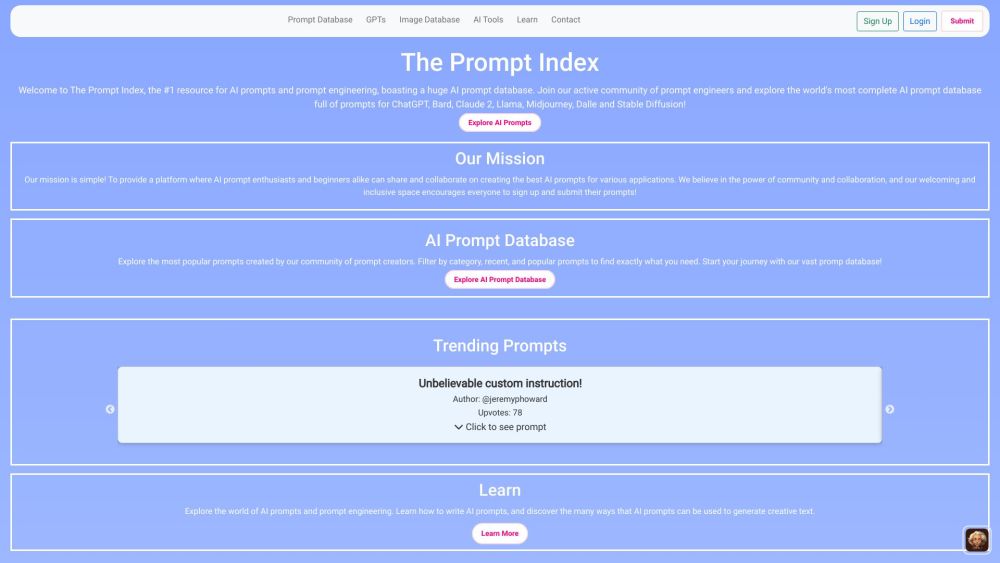 The Prompt Index: #1 AI Prompt Resource & Supportive Community