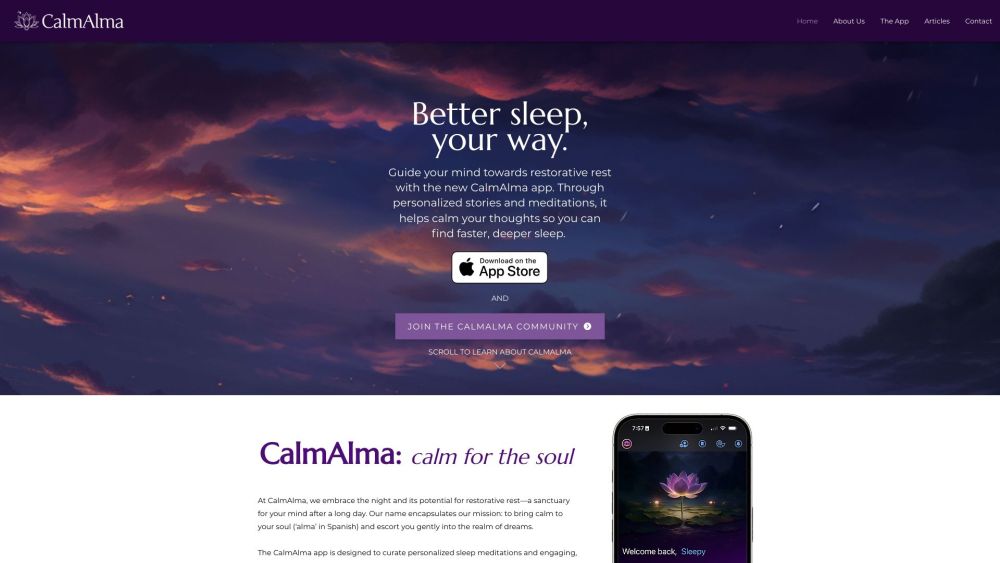 CalmAlma: AI-Powered Sleep Stories & Personalized Meditations for Better Rest