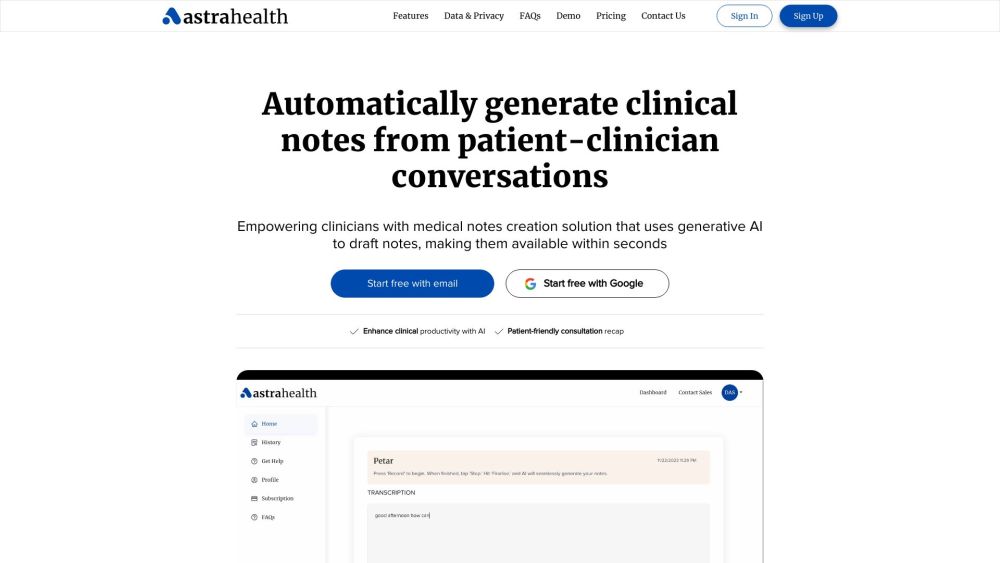 Astra Health: AI for Clinical Notes - Gen AI from Patient Talks