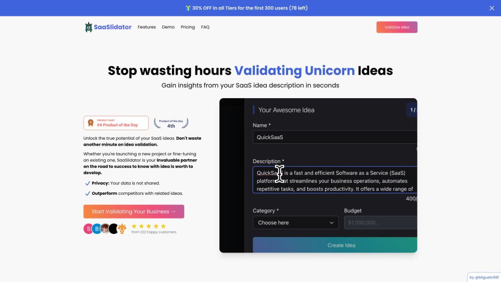 SaaSlidator: AI Tool for Idea Validation & MVP Launch Insights