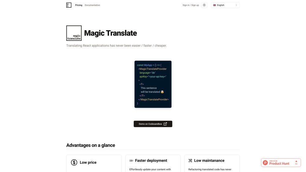 Magic Translate: Fastest, Cheapest, Easiest React App Translation